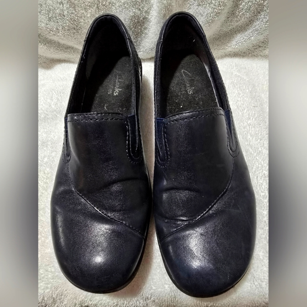 Clarks Navy Slip-On Shoes